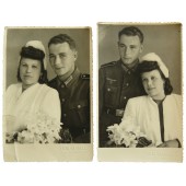 Wehrmacht-Infanterist im Rang Schütze an seinem Hochzeitstag